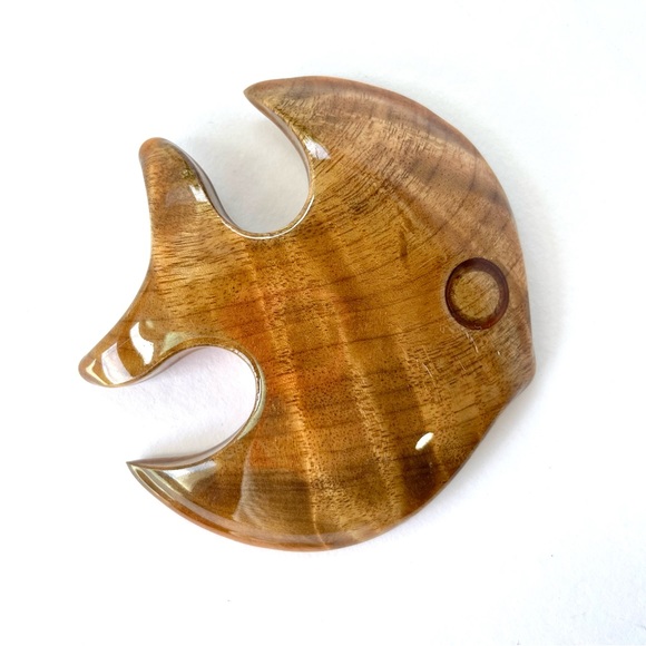 Myrtlewood Oregon Hand Painted Elk Deer Fish Flower Wall Hanging Plaque Decor - Picture 6 of 8